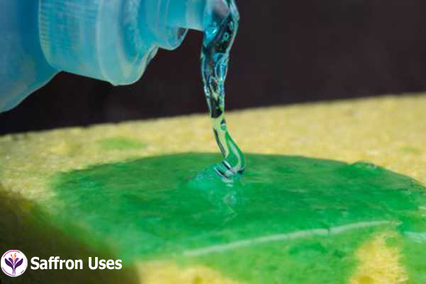 Dishwashing liquid removes saffron stains